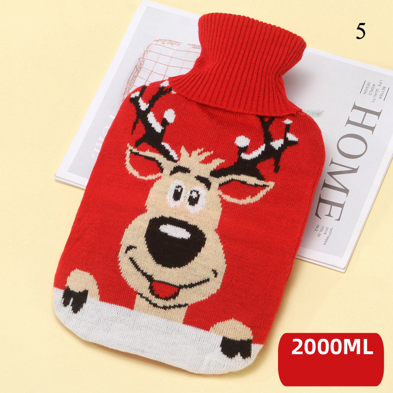 Capac tricotat pentru sticle de apă fierbinte de 2000 ml, geantă drăguță de desene animate, Încălzitor de mâini, iarnă, conservare a căldurii, capac mare pentru sticla de apă caldă