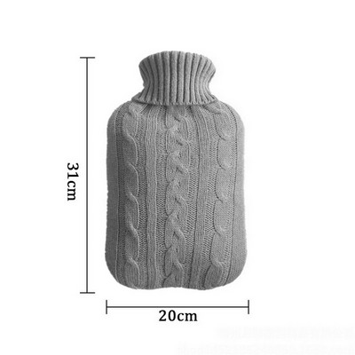 Didelis megztas karšto vandens maišelio dangtelis, 2000 ml, šiltas, šalčiui atsparus karščiui, karšto vandens buteliuko dangtelis, skirtas žiemai išlaikyti šiltą CC