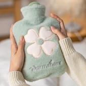 500/1000 ml flanellist kuumaveepudel kätesoojendaja talvine armas Kawaii veepudel tüdrukutele kaasaskantav vöökohaga kätesoojad pudelid
