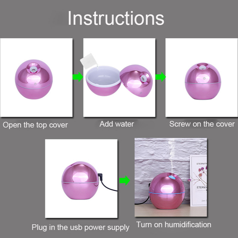 Umidificator de aer de 200 ml Difuzor de aromoterapie cu ultrasunete Mini pulverizator portabil Atomizor de ulei esențial USB cu lampă LED pentru casă