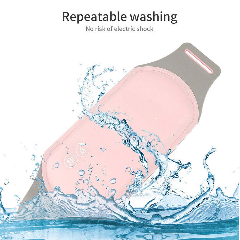 Mėnesines mažinantis kaitinimo padas Elektrinis šildomas vibracinis masažo diržas, plaunamas šildomas pagalvėles moterims moterims, mažinantis menstruacinį skausmą