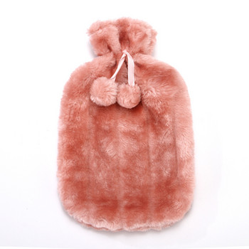 Υφασμάτινο κάλυμμα για μπουκάλι ζεστού νερού Winter Faux Fur Rubber Warm Children\'s 2000ml Hand Foot Warmer Στερεό κάλυμμα οικιακής τσάντας νερού