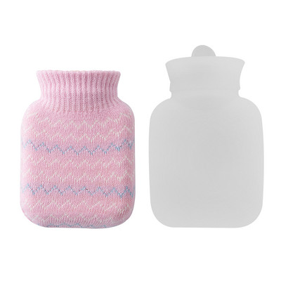Karstā ūdens pudele 300 ml gumijas augsta blīvuma ziemas roku sildītājs pārnēsājams biezs karstā ūdens pudele meitenēm kabatas pēdu karstā ūdens maiss