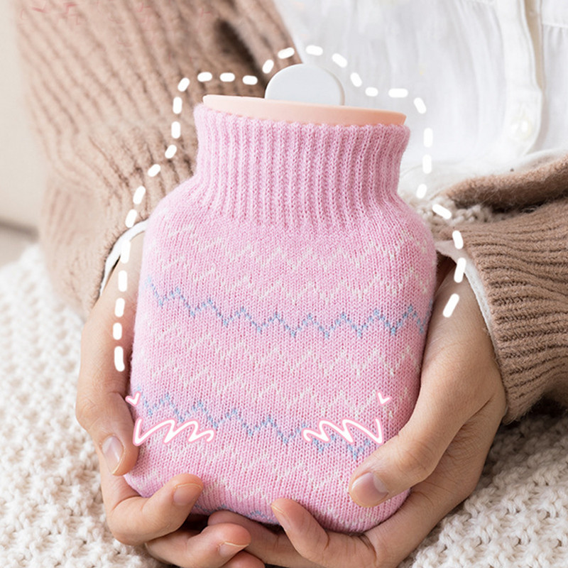 Karšto vandens butelis 300 ml guminis didelio tankio žieminis rankų šildytuvas, nešiojamas storas karšto vandens butelis mergaičių kišeninis kojelių karšto vandens maišelis