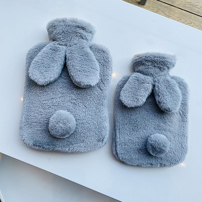 Nyúl vizes táska forró vizes palack 300/500/1000 ml puha fedelű téli hordozható, meleg, aranyos formájú kézmelegítő kellékek