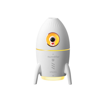 Space Rocket Mini légpárásító USB ultrahangos Cool Mist Maker Fogger LED lámpával otthoni illat aroma párásítóhoz