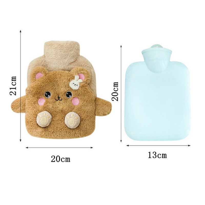 Aranyos melegvizes palack táska lányoknak Rajzfilm levehető puha plüss vízinjekciós kézmelegítő otthoni téli melegen tartó kiegészítők
