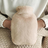 Korduvkasutatav talvine kuumaveekott kätesoojendaja PVC stressi valu leevendav kätetasku kuumaveepudel pehme fliiskattega