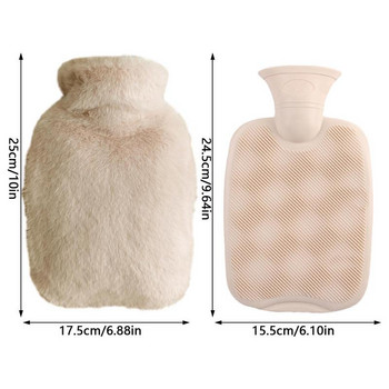 Επαναχρησιμοποιήσιμη χειμωνιάτικη τσάντα ζεστού νερού Θερμαντήρας χεριών PVC για ανακούφιση από το άγχος Θεραπεία για το ζεστό νερό τσέπης με μαλακό κάλυμμα φλις
