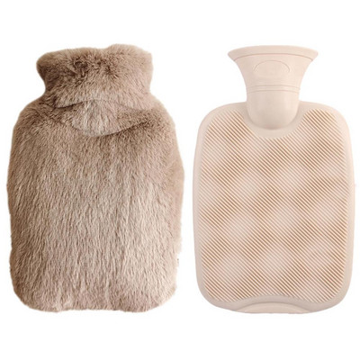 Korduvkasutatav talvine kuumaveekott kätesoojendaja PVC stressi valu leevendav kätetasku kuumaveepudel pehme fliiskattega