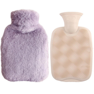 Korduvkasutatav talvine kuumaveekott kätesoojendaja PVC stressi valu leevendav kätetasku kuumaveepudel pehme fliiskattega