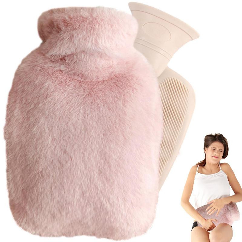 Korduvkasutatav talvine kuumaveekott kätesoojendaja PVC stressi valu leevendav kätetasku kuumaveepudel pehme fliiskattega