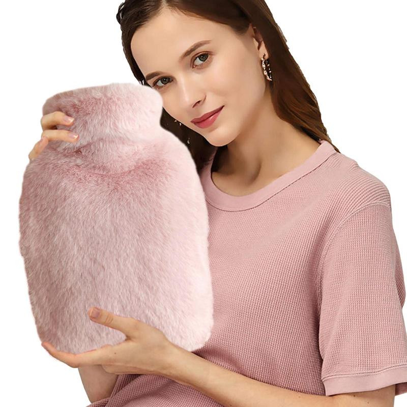 Korduvkasutatav talvine kuumaveekott kätesoojendaja PVC stressi valu leevendav kätetasku kuumaveepudel pehme fliiskattega