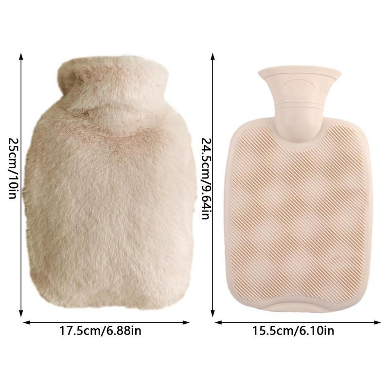 Korduvkasutatav talvine kuumaveekott kätesoojendaja PVC stressi valu leevendav kätetasku kuumaveepudel pehme fliiskattega