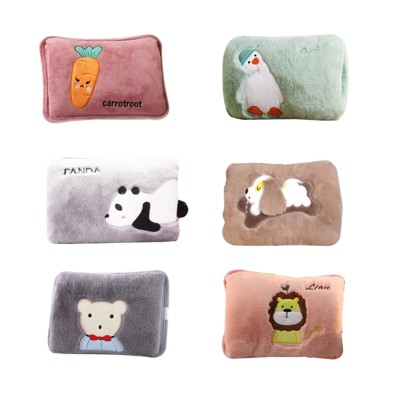 H55A melegvizes zsák, újratölthető elektromos fűtőpalack melegebb polár huzattal, melegvizes palack, újratölthető fűtőbetét