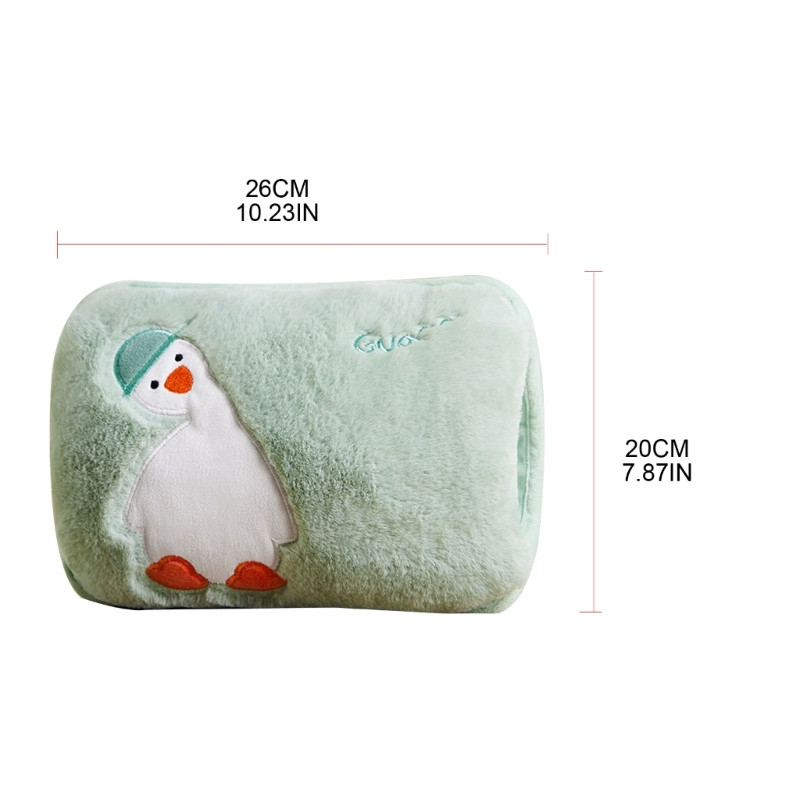 H55A melegvizes zsák, újratölthető elektromos fűtőpalack melegebb polár huzattal, melegvizes palack, újratölthető fűtőbetét