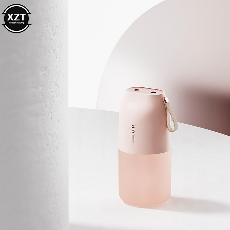 Umidificator fără fir USB Umidificator de birou cu pulverizare dublă Difuzor de aromoterapie Atomizor cu pulverizator de lumină de noapte