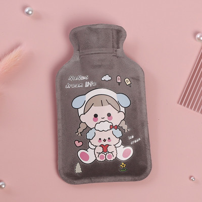 Χειμερινή προστατευτική θήκη Αποσπώμενη βελούδινη φιάλη ζεστού νερού Ψυχρή ανθεκτική θερμή ψεύτικη γούνα Fleece Θερμότητας με έγχυση νερού για σακούλα