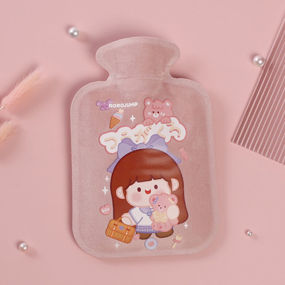 Χειμερινή προστατευτική θήκη Αποσπώμενη βελούδινη φιάλη ζεστού νερού Ψυχρή ανθεκτική θερμή ψεύτικη γούνα Fleece Θερμότητας με έγχυση νερού για σακούλα