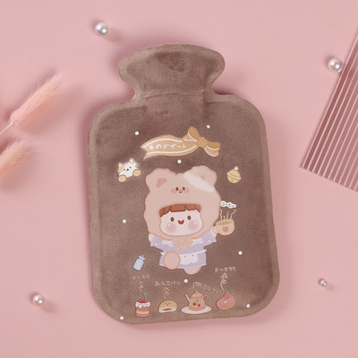 Χειμερινή προστατευτική θήκη Αποσπώμενη βελούδινη φιάλη ζεστού νερού Ψυχρή ανθεκτική θερμή ψεύτικη γούνα Fleece Θερμότητας με έγχυση νερού για σακούλα