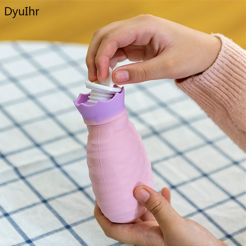 rajzfilm ananászos melegvizes táska robbanásbiztos mini hordozható őszi-téli meleg szilikon vízbefecskendező melegvizes táska