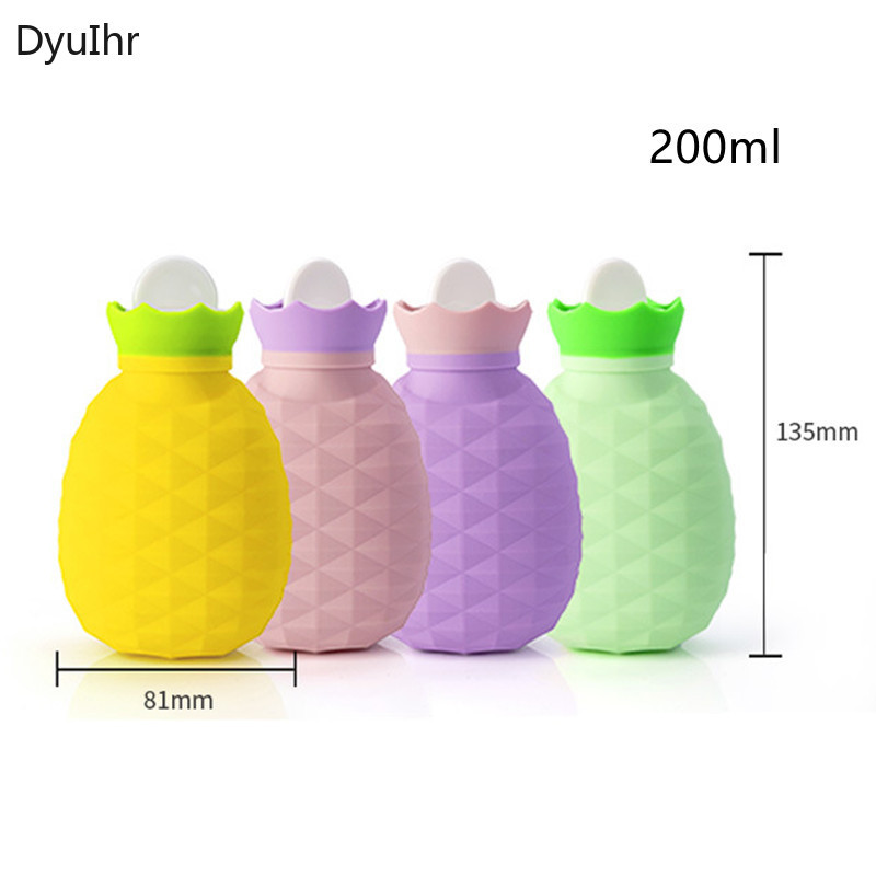 rajzfilm ananászos melegvizes táska robbanásbiztos mini hordozható őszi-téli meleg szilikon vízbefecskendező melegvizes táska