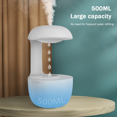 500 ml Anti Gravity USB gaisa mitrinātājs, ultraskaņas izkliedējošais ūdens pilieni Cool miglas veidotājs Fogger gaisa attīrītājs smaržas aromterapija