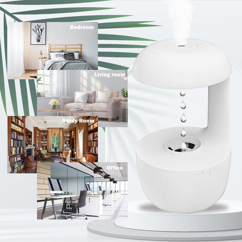 500ml Anti Gravity USB oro drėkintuvas Ultragarsinis skleidžiantis vandens lašus Cool Mist Maker Fogger oro valytuvas Kvepalai Aromaterapija