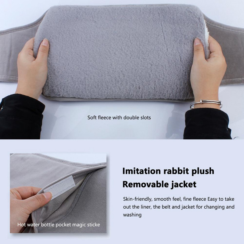 Forró vizes palack fedéllel meghosszabbító hordozható melegvizes táska övvédő melegítő fájdalomcsillapító nyak váll hát derékfájdalmak