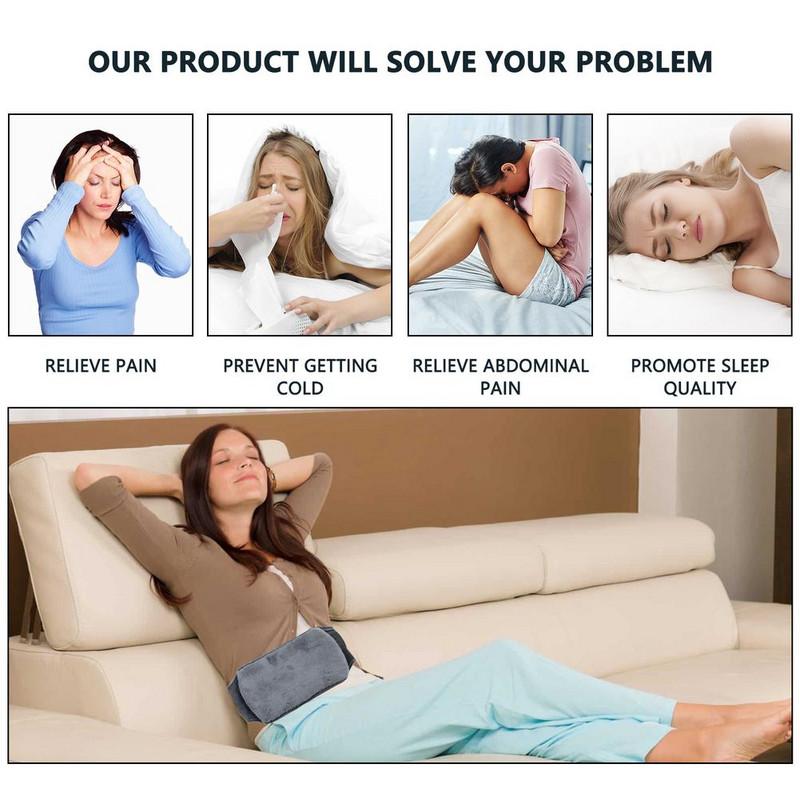 Forró vizes palack fedéllel meghosszabbító hordozható melegvizes táska övvédő melegítő fájdalomcsillapító nyak váll hát derékfájdalmak