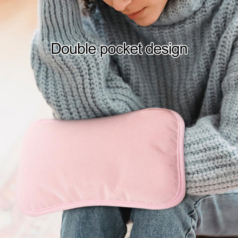 Hordozható plüss melegvizes táska kézmelegítő Újratölthető, újratölthető Plug-and-play elektromos fűtött párna otthoni kézmelegítőhöz