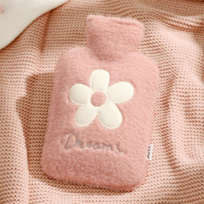 2000 ml pungă cu apă caldă burtă caldă mâini drăguț pungă cu apă caldă încălzitor de mâini cu flori pungă cu apă caldă acasă iarnă încălzitor portabil de apă