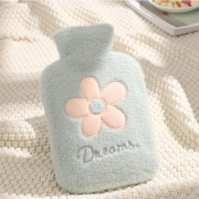 2000 ml pungă cu apă caldă burtă caldă mâini drăguț pungă cu apă caldă încălzitor de mâini cu flori pungă cu apă caldă acasă iarnă încălzitor portabil de apă