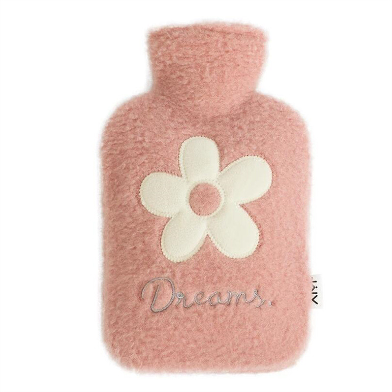 2000 ml pungă cu apă caldă burtă caldă mâini drăguț pungă cu apă caldă încălzitor de mâini cu flori pungă cu apă caldă acasă iarnă încălzitor portabil de apă
