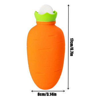 Анимационна чанта за топла вода Микровълнова фурна Отопление Зимна торбичка за гореща вода Сладка анимационна чанта с форма на морков Горещ студен компрес Опаковка с гореща вода