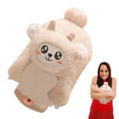 Пакет за гореща вода Подвижен пакет за топла вода Бутилка за гореща вода със сладко плюшено покритие Коледни подаръци за жени Момичета Деца