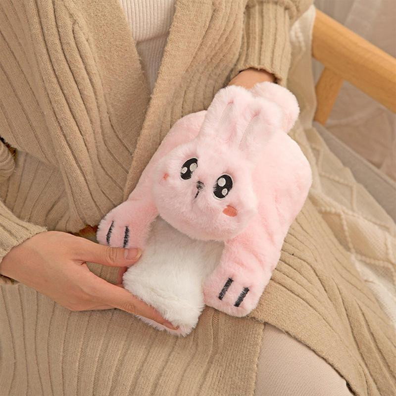 Пакет за гореща вода Подвижен пакет за топла вода Бутилка за гореща вода със сладко плюшено покритие Коледни подаръци за жени Момичета Деца