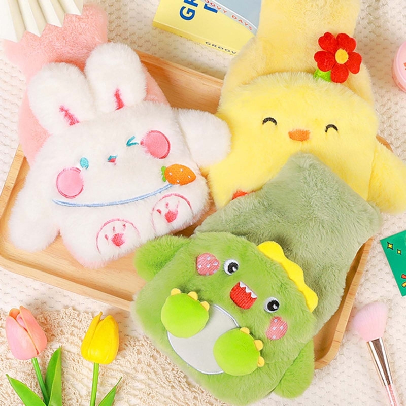 0,5 literes plüss melegvizes palack fedél forrázásgátló forró vizes zsák 500 ml melegen tartó palack tartály fedővel A0KF