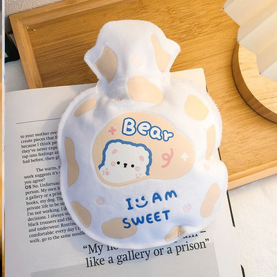 300 ml kaasaskantav mini kätesoojendaja silikoonist veesüstiga kuumaveekott Kawaii termospudel menstruatsiooni soe kõhusoojuspakk