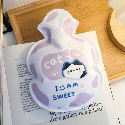 300 ml kaasaskantav mini kätesoojendaja silikoonist veesüstiga kuumaveekott Kawaii termospudel menstruatsiooni soe kõhusoojuspakk
