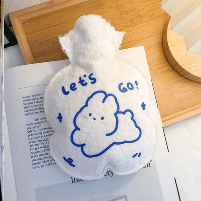 300 ml kaasaskantav mini kätesoojendaja silikoonist veesüstiga kuumaveekott Kawaii termospudel menstruatsiooni soe kõhusoojuspakk