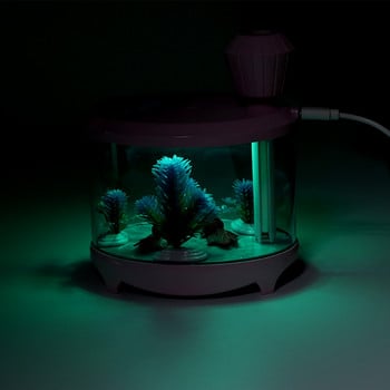 Mini USB Fish Tank Mist Maker Humidifier Air Purifier Colorful Home Night Light