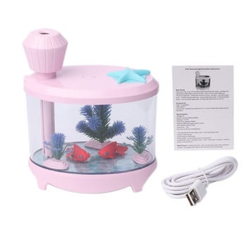 Mini USB Fish Tank Mist Maker Humidifier Air Purifier Colorful Home Night Light