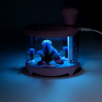 Mini USB Fish Tank Mist Maker Humidifier Air Purifier Colorful Home Night Light