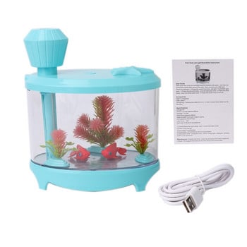 Mini USB Fish Tank Mist Maker Humidifier Air Purifier Colorful Home Night Light