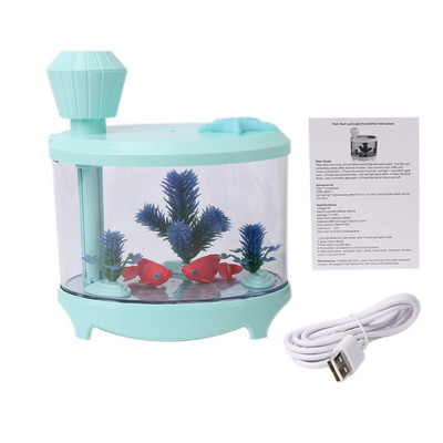 Mini USB Fish Tank Mist Maker Humidifier Air Purifier Colorful Home Night Light