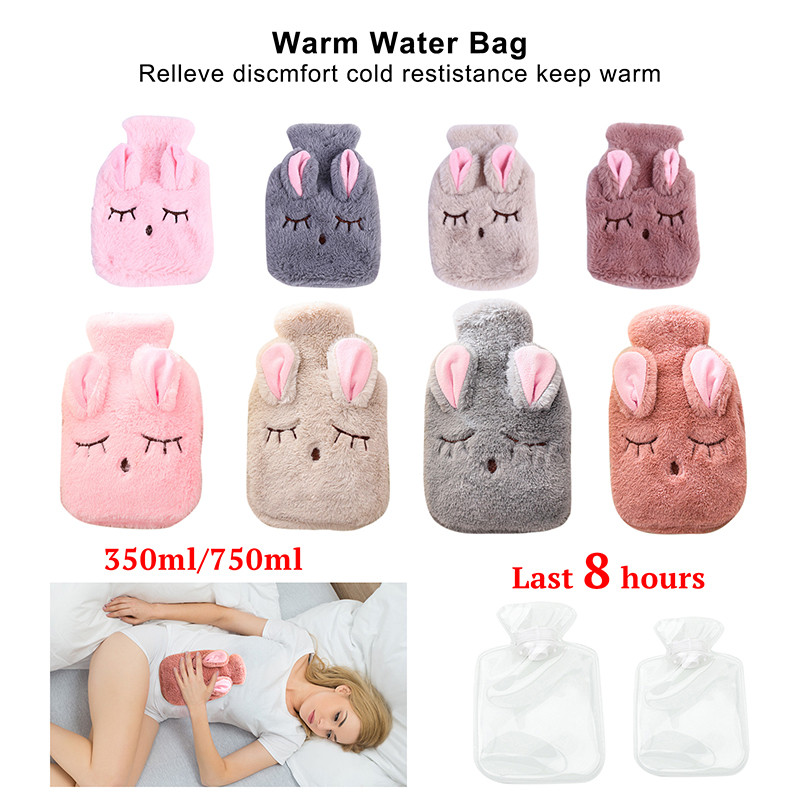 Talvine koomiksiküülik kuumaveepudel Korduvkasutatav kuumaveekoti kate Käesoojendaja Hot Belly Treasure kootud pehme hubase kattega