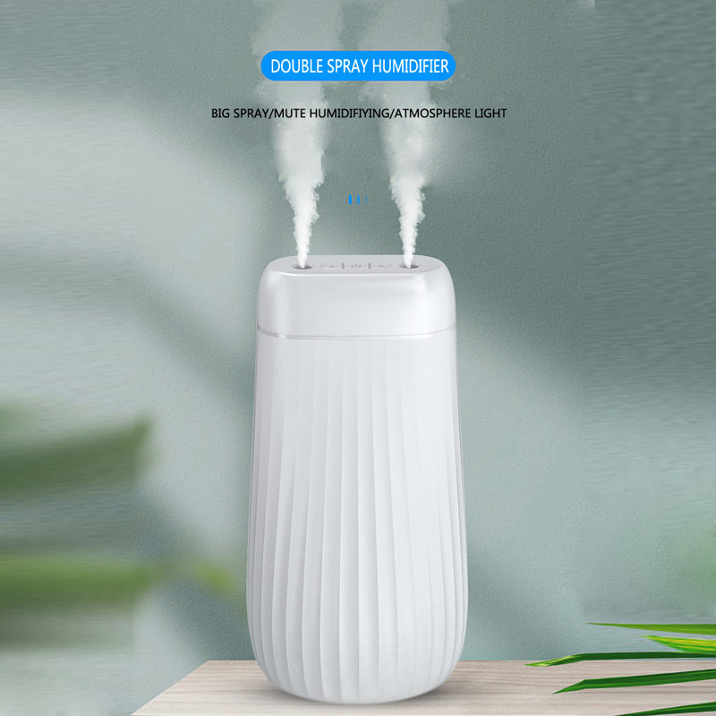 Õhuniisutaja 1000ml Ultraheli kahe otsikuga aroomihajuti LED-valgusudu uduvalmistaja niisutaja kodukontori autole