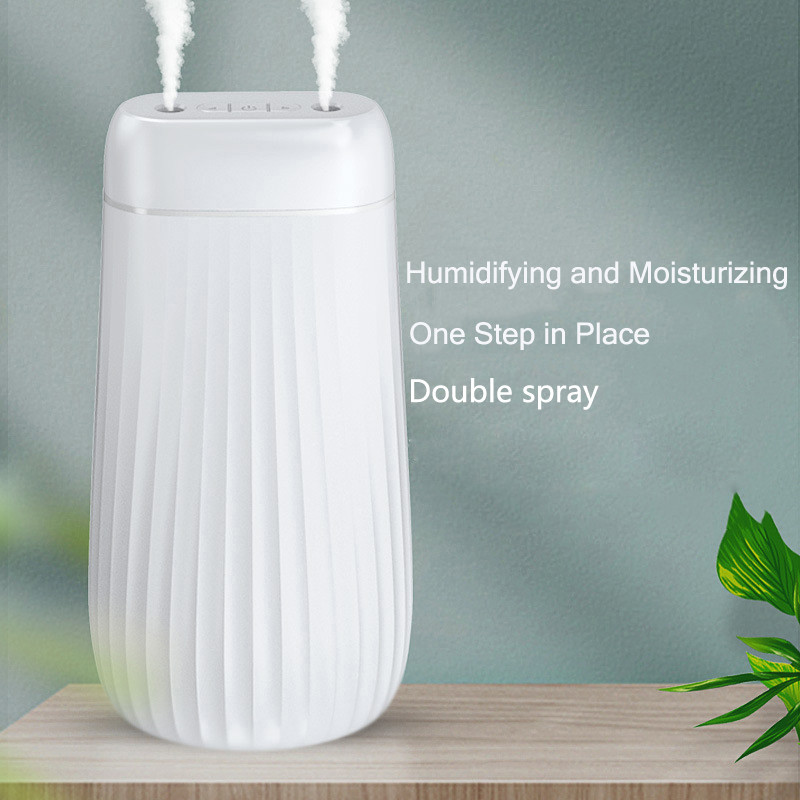 Õhuniisutaja 1000ml Ultraheli kahe otsikuga aroomihajuti LED-valgusudu uduvalmistaja niisutaja kodukontori autole