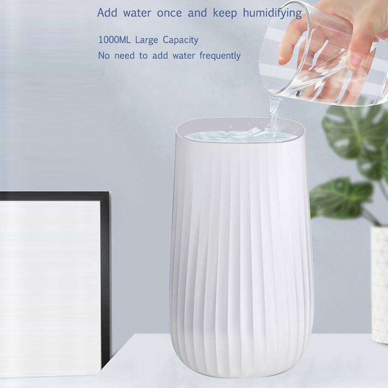 Õhuniisutaja 1000ml Ultraheli kahe otsikuga aroomihajuti LED-valgusudu uduvalmistaja niisutaja kodukontori autole